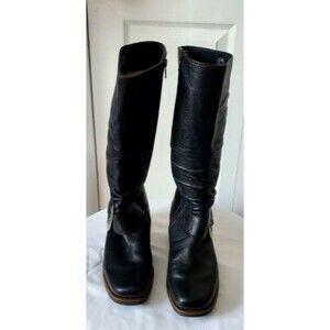 WOLKY Black Leather Boots Buckle Strap Slouchy Boots EUR 36 | US 5.5-6 EUC
